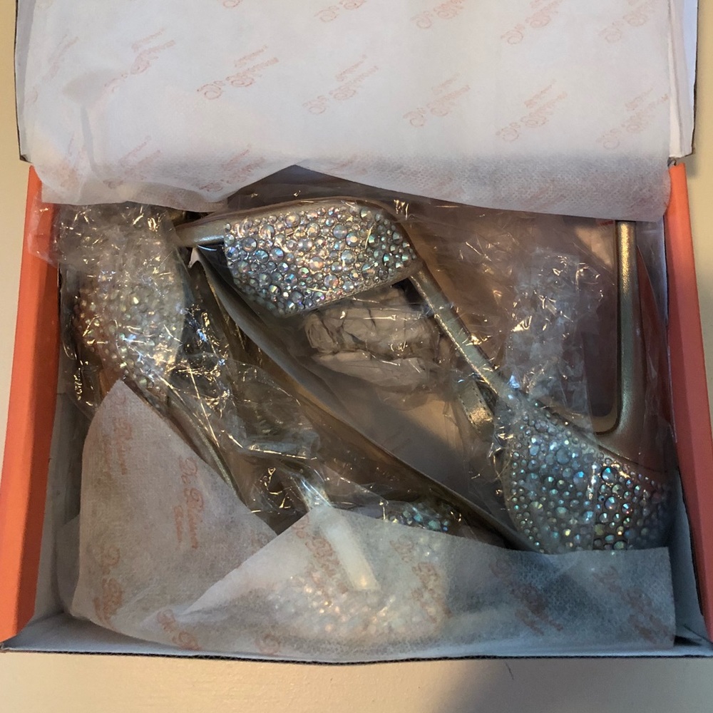 Peep Toe Rhinestone Heels - Picture 8 of 8